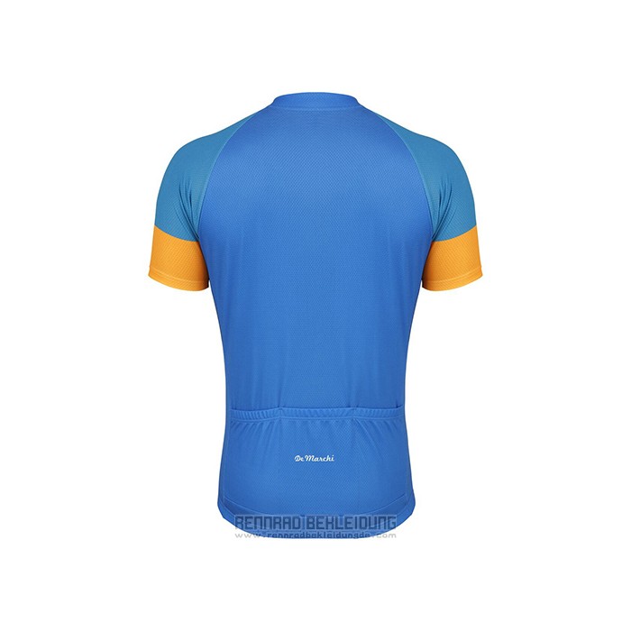 2021 Fahrradbekleidung De Marchi Gelb Blau Trikot Kurzarm und Tragerhose